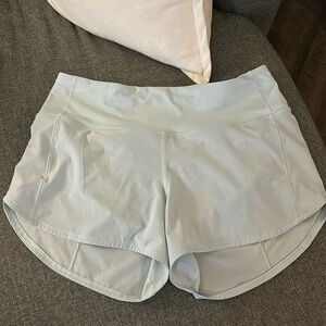 Light blue Lululemon Speed Up short, size 8, 4” length, mid rise